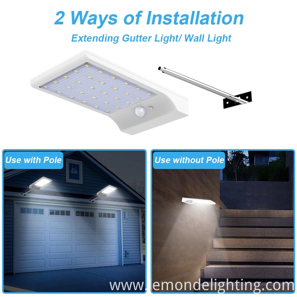 Solar-powered motion sensor wall light 